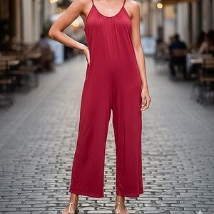 Elegant Red Women's Jumpsuit